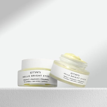 Emani Hello Bright Eyes - Vitamin C Super Eye Cream - Caffeine and Turmeric, Anti-Aging Eye Cream for Dark Circles, Puffiness, Wrinkles, Firming, Hydrating & Smoothing - Reduce Fine Lines 1 oz 30ml