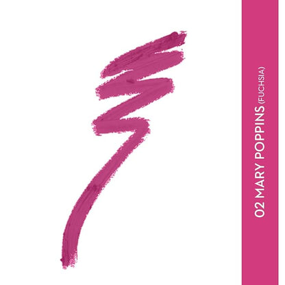 SUGAR Cosmetics Matte As Hell Crayon Lipstick02 Mary Poppins (Fuchsia) Highly pigmented, Creamy Texture, Long lasting Matte Finish