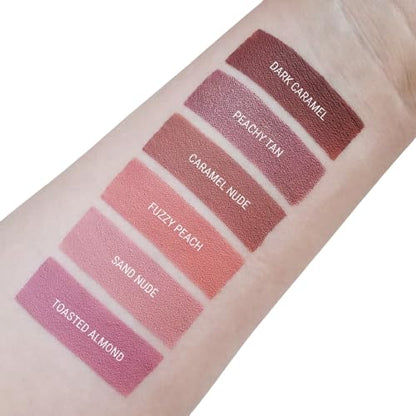 Aromi Matte Liquid Lipstick | Long Lasting, Waterproof, Sand Beige Lip Shade, Tan, Smudge + Transfer Proof, Gluten Free, Vegan Makeup (Caramel Nude)