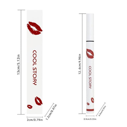 YUANLI Lip Stain Marker Pen, Lip Liner and Lipstick 2 in 1, Long Lasting Waterproof Matte Lip Tint Stain for Women, Hydrating and Waterproof 24 Hour Lip Liner Pencil & Liquid Lipstick - 02