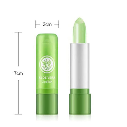 2 Pcs Aloe Vera Color Changing Lipstick,Long Lasting Changing