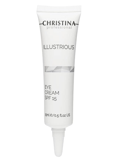 '-CHRISTINA- Illustrious Eye Cream with SPF 15 and Hyaluronic Acid | Peptide Cream with Vitamin E for Revitalizing, Nourishing the Skin | Targets Pigmentation, Signs of Aging, Dark Circles 15ml