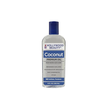 Hollywood Beauty Coconut Oil Moisturizes Hair & Skin 8 Oz,Pack of 2