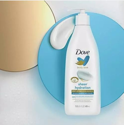 Dove Body Love Sheer Hydration Body Lotion, 24h Moisturizing, 13.5 fl oz / 400 ml - 1 Count