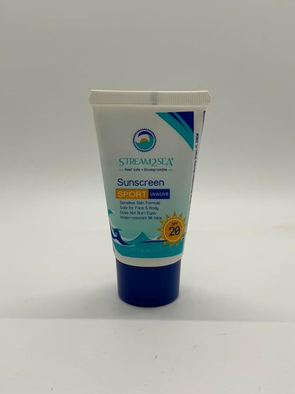 STREAM 2 SEA SPF 20 Mineral Sunscreen Biodegradable and Reef Safe, 1 Fl oz Pack of 3 Travel Size Paraben Free Non Greasy, Moisturizing Mineral Sunscreen For Face, Body Protection Against UVA and UVB