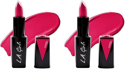 L.A. Girl Lip Attraction Lipstick, Hyped, 0.11 oz,GLC584 (Pack of 2)