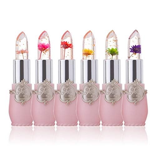 6PCS Transparent Color Change Lip Balm Moisturizer Pink Change