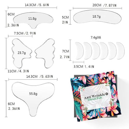 ACADA Anti Wrinkle Patches – Reusable Silicone Face Patches for Forehead Eyes Mouth Neck and Chest Wrinkle Patches for Firming & Lifting (Gel Patches 11pcs)