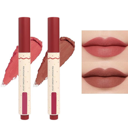 2 Colors Matt Nude Lipstick Lipliner Lip Crayons Pencils,Waterproof&Waterlasting,(7#8#)