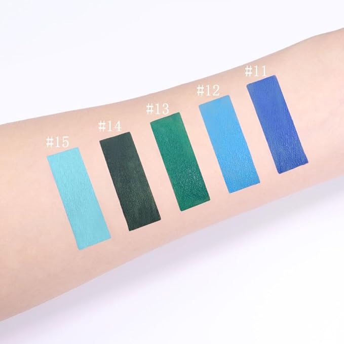 evpct 5Pcs Dark Light SKy Blue Emerald Green Matte Liquid Lipstick Lip Stain Sets for Women Matte+Lipstick Long Lasting 24 hr Hours Magic Lipstick 24 Hours original Waterproof Set03