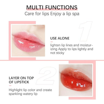 GECOMO Moisturizing Lip Oil,No-Sticky Lip Gloss Lip Balm Lip Care,Fruit Flavoured Lip Oil For Dry Lip's Moisturizing Hydrating And Nourishing (017#ALOE) 0.2 OZ