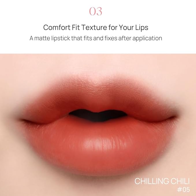 YNM Cream Matte Lipstick (05 CHILLING CHILI, 5.5g), CHILLING