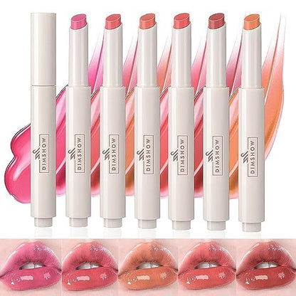6 Colors Jelly Lipstick,Mirror Moisturizing Lip Glaze,Waterproof Long Moisturizing