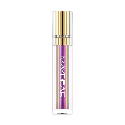 Maydear Chameleon Lipstick, High Pigmented Purple Lipstick for Women Metallic Shine Lip Gloss, Full-Coverage Multichrome Lipstick Long Lasting Rainbow Lip Makeup, Gloden Plum(09)