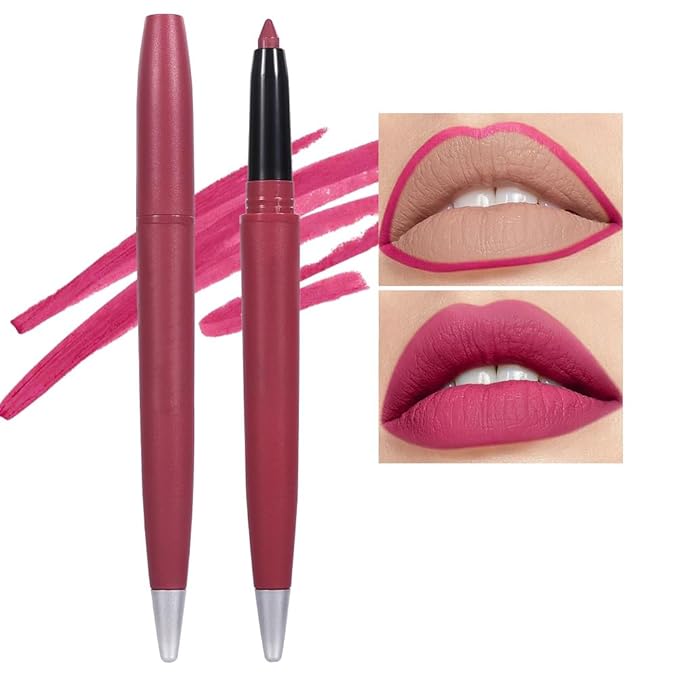Matt Nude Lipstick Lipliner Lip Crayons Pack Set,Velvet Moisture Smooth Matte Lipstick Pencils,Waterproof&Waterlasting, (03, Pack of 1)
