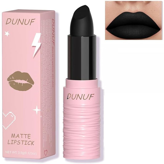 Matte Lipstick Festival Black Lip Tint Face Painting Stick Silky High Pigment Smooth Velvet Waterproof White Black Green Blue Lip Gloss Halloween Daily Stain Lip Make Up Cosmetics (LC01)