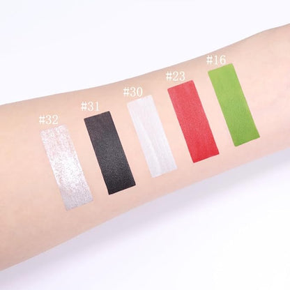 evpct 5Pcs Black Green Red White Silver White Matte Liquid Lipstick Lip Stain Sets for Women Matte+Lipstick Long Lasting 24 hr Hours Magic Lipstick 24 Hours original Smudge Waterproof Set07