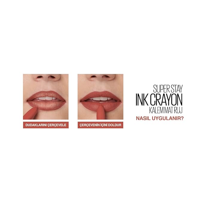 Maybelline Lipstick, Superstay Matte Ink Crayon Longlasting Red Purple Lipstick with Precision Applicator 65 Settle For More