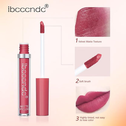 MYUANGO Matte Liquid Lipstick, Ultra-Intense Pigmented Creamy Formula, MYUANGO