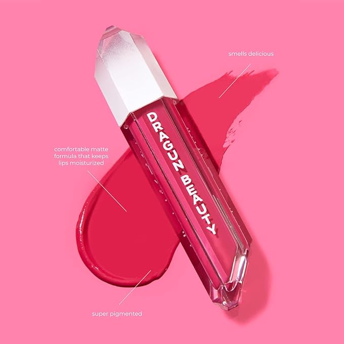 DRAGUN BEAUTY DragunGlass Matte Liquid Lipstick, Hot Pink, DRAGUN