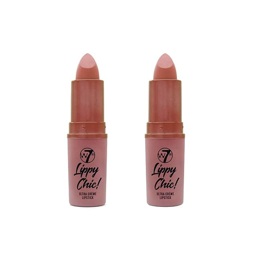 W7 Lippy Chic Ultra Creme Lipstick - 2Pcs Pigmented,