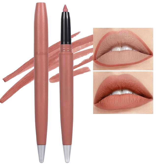 Matt Nude Lipstick Lipliner Lip Crayons Pack Set,Velvet Moisture Smooth Matte Lipstick Pencils,Waterproof&Waterlasting, (05, Pack of 1)