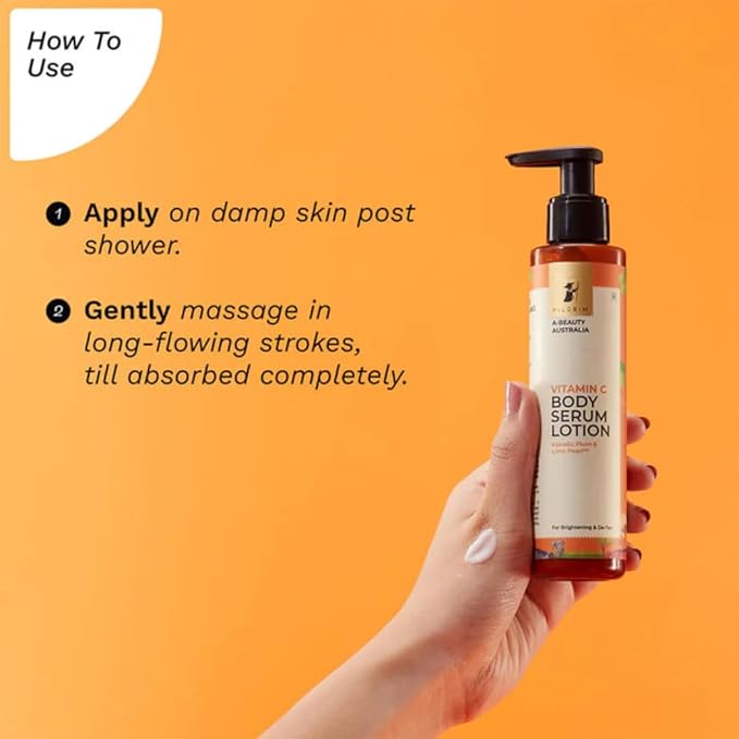 Vitamin C Body Serum Lotion with Kakadu Plum & Lime Pearl | Hydrating & Nourishing Body Moisturizer for Smooth, Radiant-Looking Skin | Non-Sticky, Vegan | 5.07 Fl Oz (150ml)