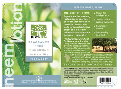 Lotion - Fragrance Free - Naturally Provides Instant and Lasting Relief for Severely Dry, Cracked, Itchy or Irritated Skin - Face & Body - 8oz