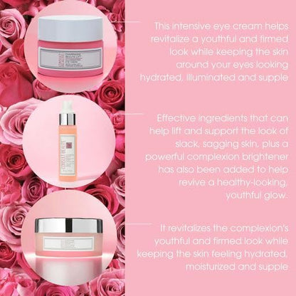 Consult Beaute - Champagne Beaute Lift - 3 Piece Firming Face, Neck & Eye Set - Lift, Firm and Rejuvenate Slack, Sagging Skin - Hydrating Moisture Cream and Serum - Niacinamide - Peptide Complex