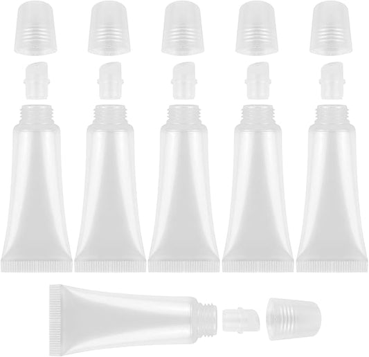6 PCS Lip Gloss Tubes, 8 ml Clear Gloss