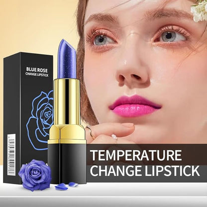 MEICOLY 2 Pcs Shimmer Blue Lipstick,Magic Color Changing Lipstick,Magic