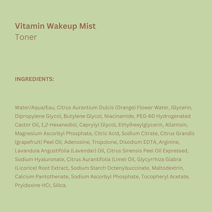 Pixi Vitamin-C Wakeup Mist | Helps Cool, Refresh, and Wake Up Skin | Adds Hydration | Boosting Treatment Toner 2.7ml / 80ml