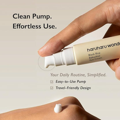 HARUHARU wonder Black Rice Bakuchiol Eye Cream 0.67 fl.oz (Pack of 2) | Wrinkle Care, Natural Retinol Alternative | Cruelty Free