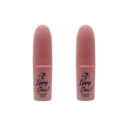 W7 Lippy Chic Ultra Creme Lipstick - 2Pcs Pigmented,
