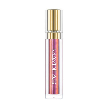Maydear Chameleon Lipstick, High Pigmented Pink Lipstick for Women Metallic Shine Lip Gloss, Full-Coverage Multichrome Lipstick Long Lasting Rainbow Lip Makeup, Gloden Fuchsia(06)