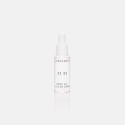 Lake & Skye 11 11 Body Oil Mini, 0.33 fl oz (10 ml) - Hydrating with Vitamin E & Sweet Almond Oil - Sheer & Uplifting Scent