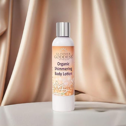 GLIMMER GODDESS Organic Body Lotion - Medium Level 2 Diamond Shimmer, 8 oz