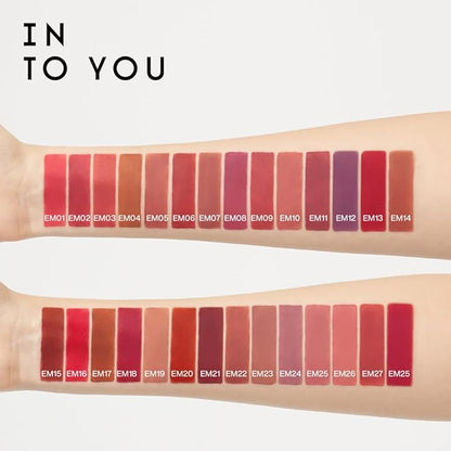 INTO YOU Matte Lipstick for Women, Matte Red Lipstick Long Lasting, Multi-Purpose for Lips and Cheek, Non-Stick Cup Not Fade Lip Stain Makeup Cosmetics Official Directly (EM19)