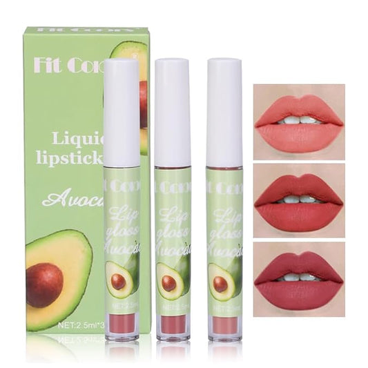 AKARY 3Pcs Fruit Matte Lipstick Set, Liquid Velvety Long