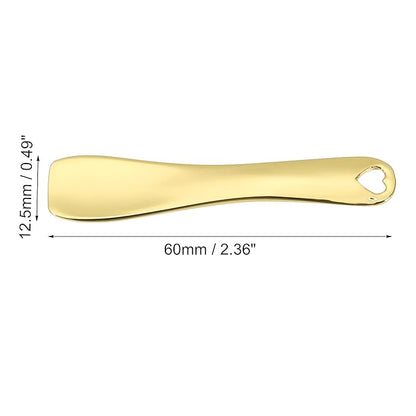 VOCOSTE 3 Pcs Makeup Spatula Mini Spoon, Eye Cream Massage Sticks Beauty Scoop, for Facial Cosmetic Face Cream, Zinc Alloy Heart Shape 2.36"x0.49", Gold Tone