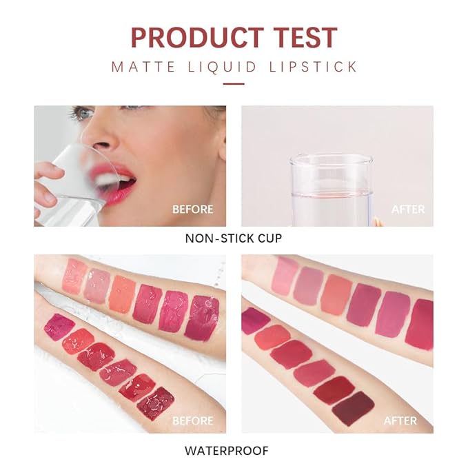 MYUANGO Matte Liquid Lipstick, Ultra-Intense Pigmented Creamy Formula, MYUANGO