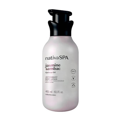 Nativa SPA by O Boticario Jasmin Sambac Anti-Stress Body Lotion, Fragranced Moisturizer Enriched with Purified Quinoa Drops to Boost Hydration, 13.5 Ounce (400ml)