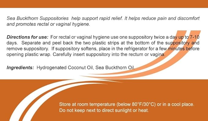 Sea Buckthorn Oil Suppositories 1 Pack