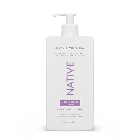 Native Body Lotion Contains Naturally Derived Plant-Based Moisturizers for Women and Men | Restores Dry Skin, Lilac & Rose, 16.5 fl oz