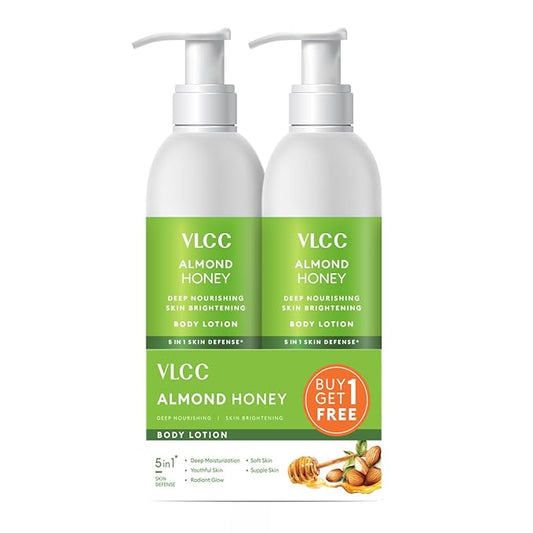 VLCC Almond Honey Body Lotion | with Deep Nourishing & Skin Enhancing Properties | Gives Supple, Moisturized, & Youthful Skin | 11.83 Fl Oz/350 ml (Pack of 2)