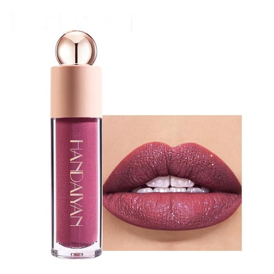 Shimmer Gloss Lipstick, Slicks Lip Gloss Diamond Shiny Pink Dark Red Purple Glitter Sparkly Glossy Shimmer Waterproof Girls Lip Glaze for Women, Long lasting High Pigmented Lips Makeup(#05)