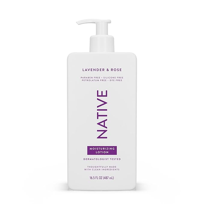 Native Body Lotion Contains Naturally Derived Plant-Based Moisturizers for Women and Men | Restores Dry Skin, Lavender & Rose, 16.5 fl oz