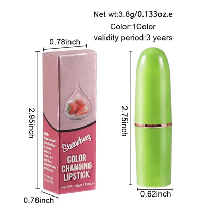 BINGBRUSH Strawberry Color Changing Lipstick Queen,Moisturizer Long Lasting Lipstick