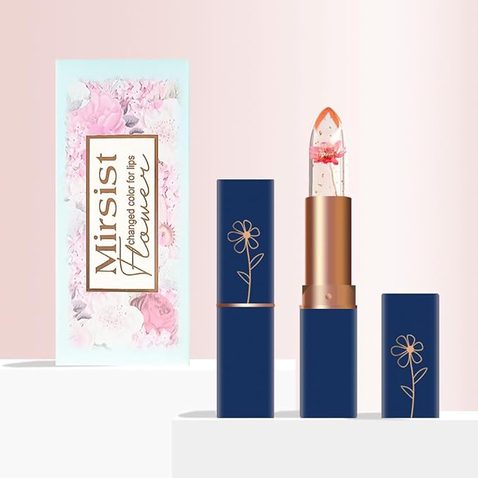6 Pcs Crystal Flower Jelly Lipstick,Moisturizing Long Lasting Lipstick,Moisturizing