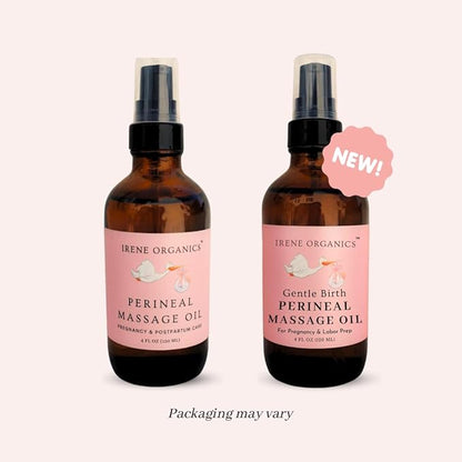 Organic Perineal Massage Oil Spray by Irene Organics for Pregnancy and Postpartum - Prevention for Perineum Tearing, All Natural, Pregnancy Third Trimester Must Haves for Childbirth